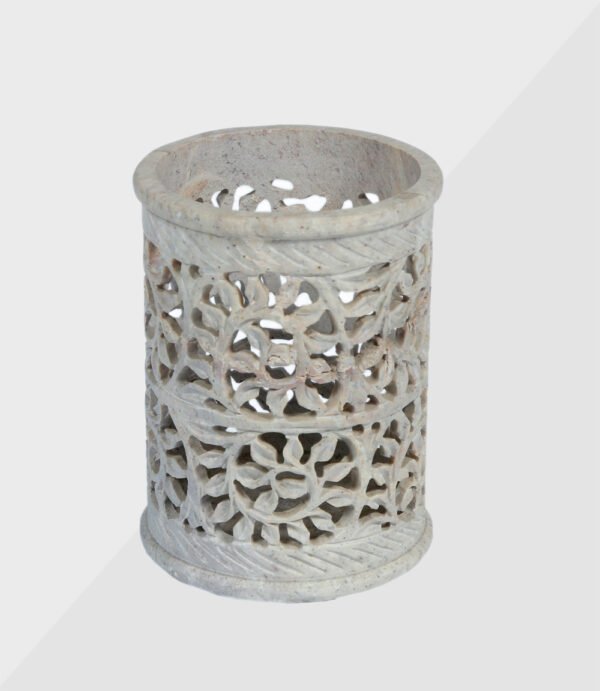 White Marble Inlay Candle Votive